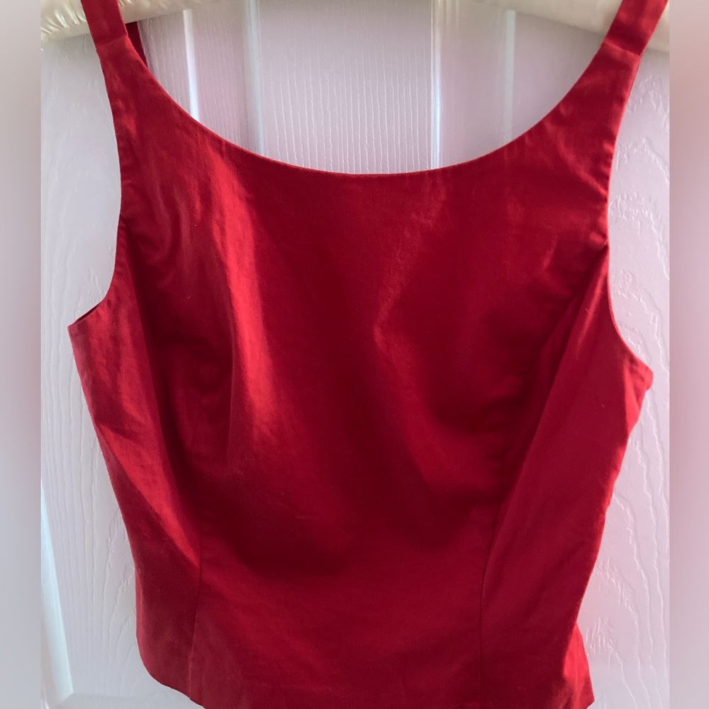 Ann Taylor Loft Stretch Red Cotton Lycra Tank - 4P